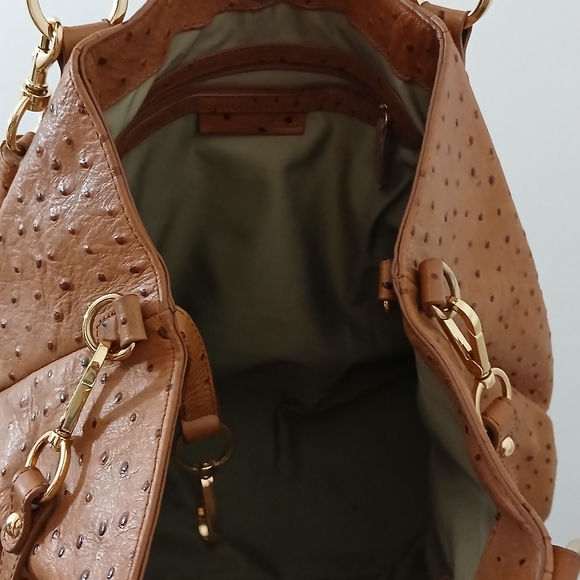SOLD G.I.L.I. Ostriches Leather Handbag - Picture 5 of 9